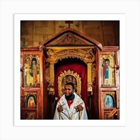 Priest In A Church Art Print