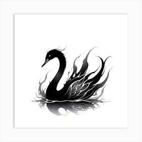 Black Swan Tattoo 1 Art Print