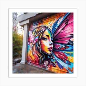 Girl With A Butterfly Tattoo Art Print