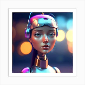 Robot Girl Art Print