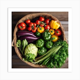 Vegetables In A Basket Art Print