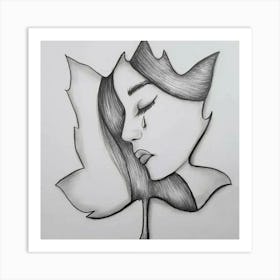 Pencil Drawing Of A Girl Art Print