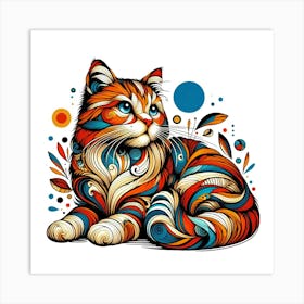 Feline Cat Creative Artwork Illustration 148 Art Print