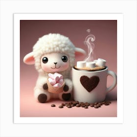 Sweet Dreams Of Cocoa And A Lamb Art Print