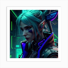 Cyberpunk Girl Art Print