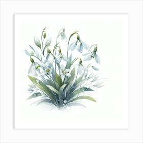 Flowers of Snowdrops 3 Art Print