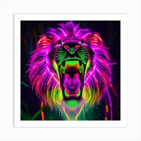 Neon Lion Poster