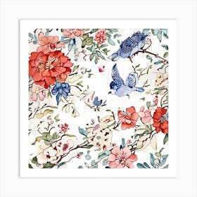 Chinese Birds And Flowers Art Print