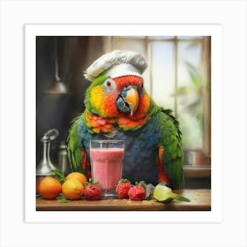 Chef Parrot 1 Art Print