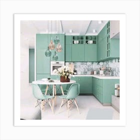 Green Kitchen Art Print