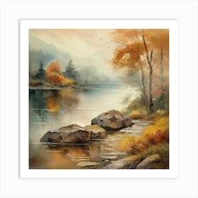 Autumn By The River 2 Art Print