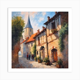 Medieval Street in France Art Print