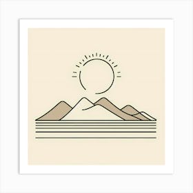 Mountains And Sun 1 Art Print