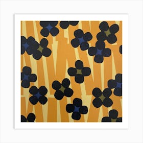 Flowers On A Yellow Background Art Print