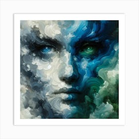 Of A Woman With Blue Eyes Art Print