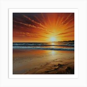 Sunset On The Beach 3 Art Print