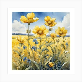 Yellow Cosmos 8 Art Print