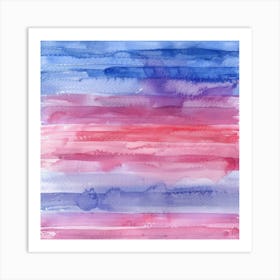 Watercolor Stripes 1 Art Print