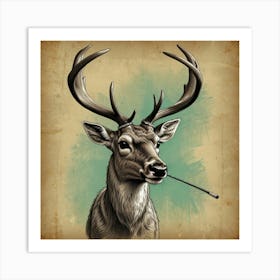 Deer With A Stick 1 Art Print