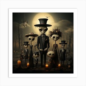 Skeleton Family 2 Art Print