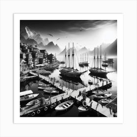 Black And White Painting Art Print