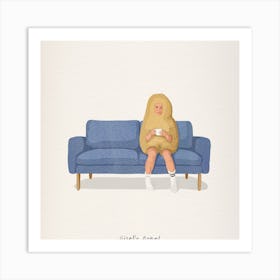Couch Potato Square Art Print