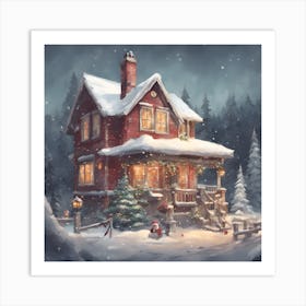 Christmas House Art Print