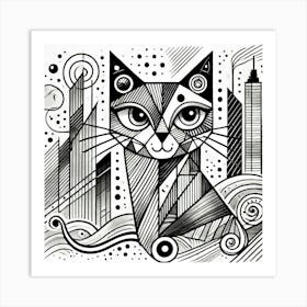 Flarestripe City Cat Art Print