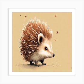 A Cute Minimalistic Simple Hedgehog Side Profile C Art Print