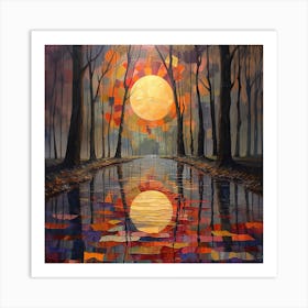 Sunset In The Woods Art Print