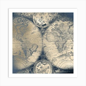 Antique World Map Art Print