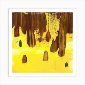 Drops - Yellow Art Print