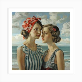 Sisters By the Sea Art Print