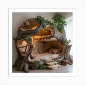 Tree House Bed Art Print