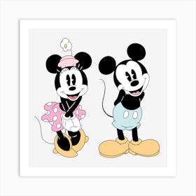 Mickey And Minnie Art Print