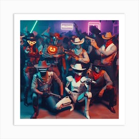 Group Of People In Costumes Art Print