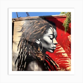 Phillychase Stencil Street Art Of A A Beautiful African America 30c75128 6d2f 47cc Ad22 38253df01b97 Art Print