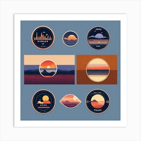 4 Badges Lo Fi Music With Minimalist Design (7) Art Print