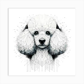 Poodle Head - Abstract Line Art Illustration 275 Art Print