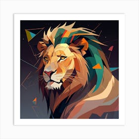 Cubism Art, Lion Art Print