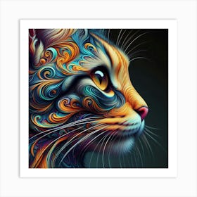 Abstract Cat 1 Art Print