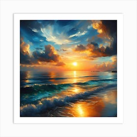 Sunset On The Beach 24 Art Print