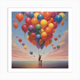 Rainbow Balloons 3 Art Print