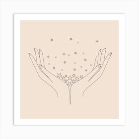 Hands Line Art Print Art Print