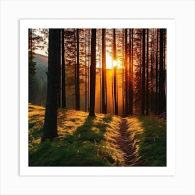 Sunset In The Forest 28 Art Print