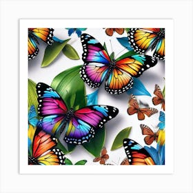 Colorful Butterflies 49 Art Print