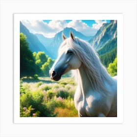 White Horse Art Print