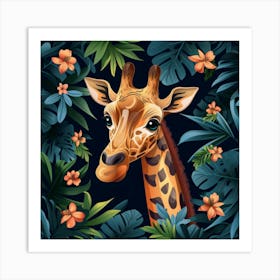 Jungle Giraffe (6) Art Print