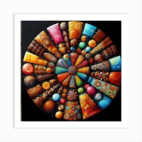 Image Of Different Chocolate Bars In Abstract Art 1 Art Print