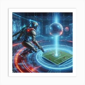 Futuristic Soccer Game Art Print